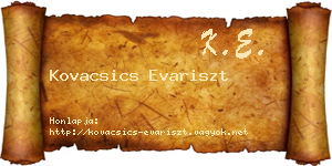 Kovacsics Evariszt névjegykártya